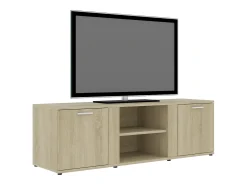 Mueble de TV madera contrachapada color roble 120x34x37 cm