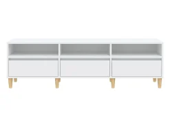 Mueble de TV madera contrachapada blanco 150x30x44,5 cm