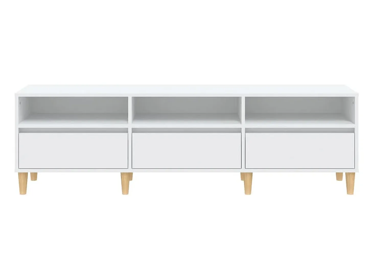 Mueble de TV madera contrachapada blanco 150x30x44,5 cm
