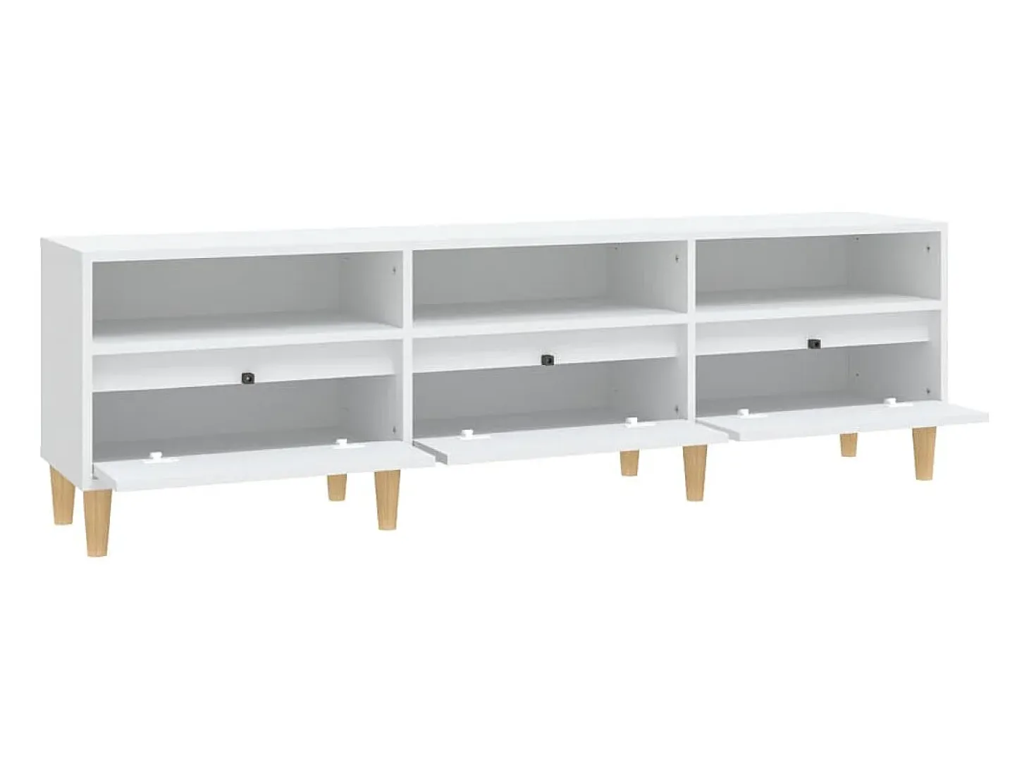 Mueble de TV madera contrachapada blanco 150x30x44,5 cm