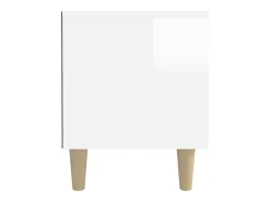 Mueble de TV madera contrachapada blanco brillo 180x31,5x40 cm