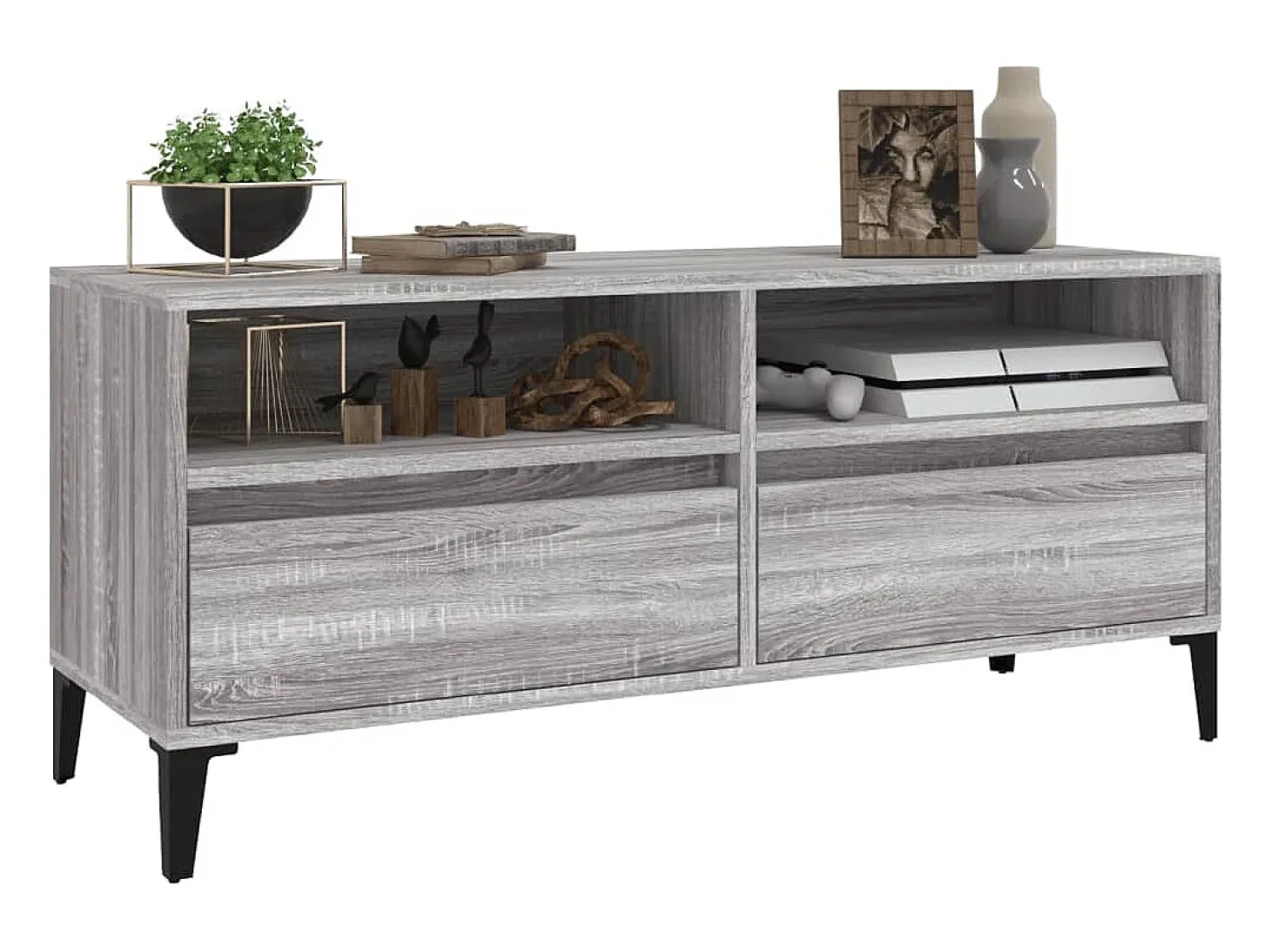 Mueble de TV madera contrachapada gris Sonoma 100x34,5x44,5 cm