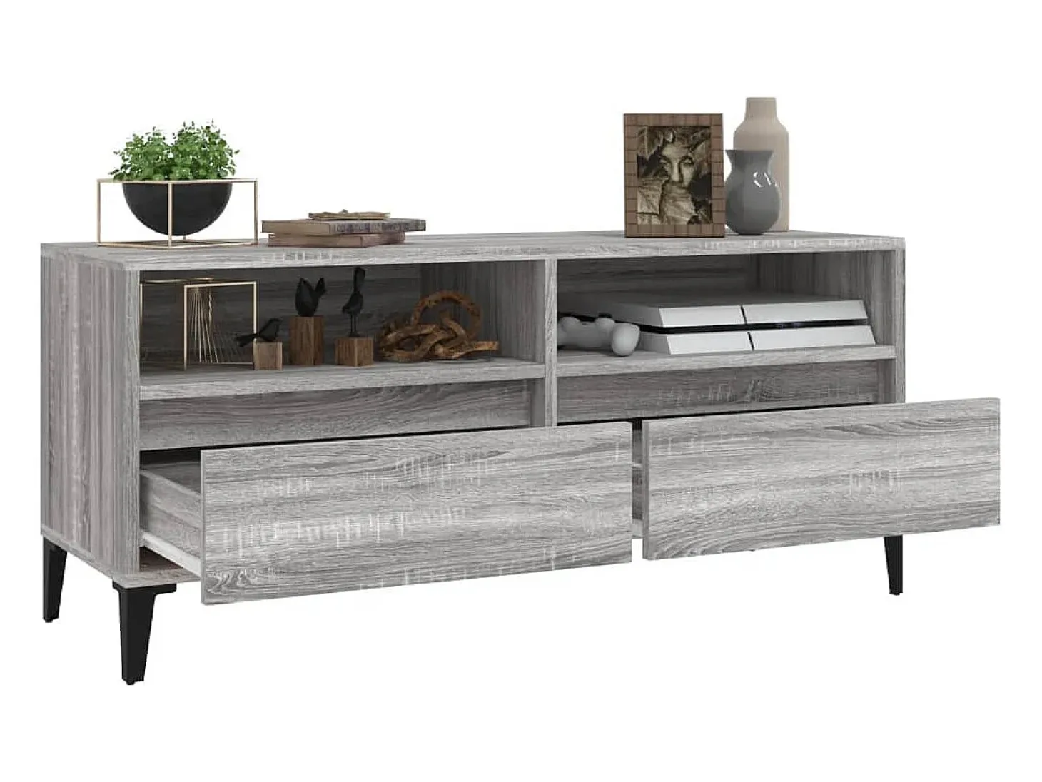 Mueble de TV madera contrachapada gris Sonoma 100x34,5x44,5 cm