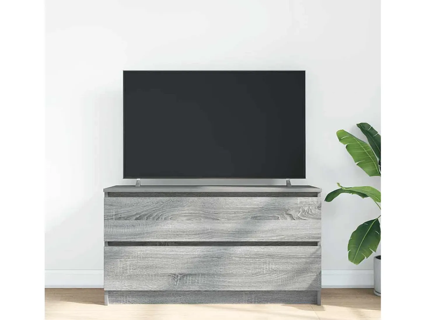 Mueble de TV madera contrachapada gris Sonoma 100x35x54 cm