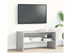 Mueble de TV madera contrachapada gris hormigón 80x40x40 cm