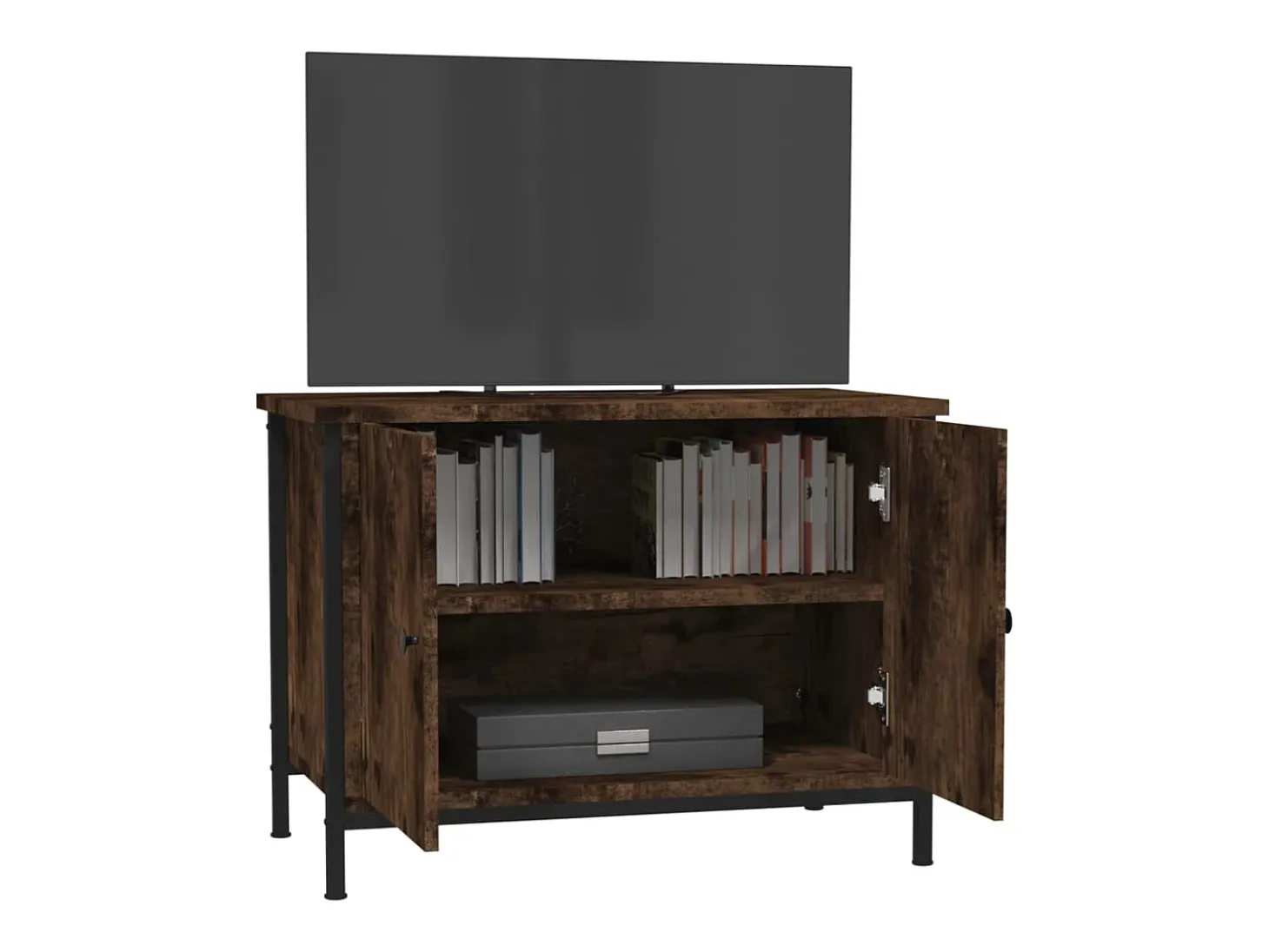 Mueble de TV madera contrachapada roble ahumado 60x35x45 cm