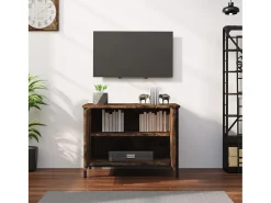 Mueble de TV madera contrachapada roble ahumado 60x35x45 cm