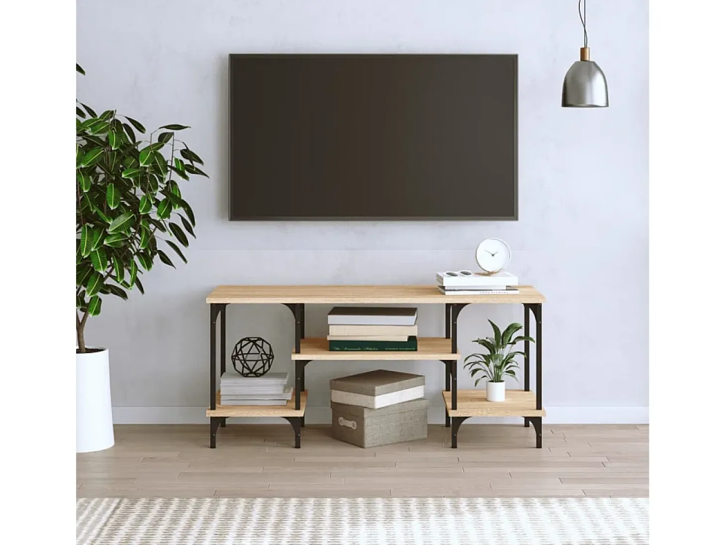 Mueble de TV madera contrachapada roble Sonoma 102x35x45,5 cm