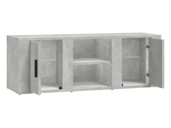 Mueble de TV madera contrachapada gris hormigón 100x31,5x35 cm