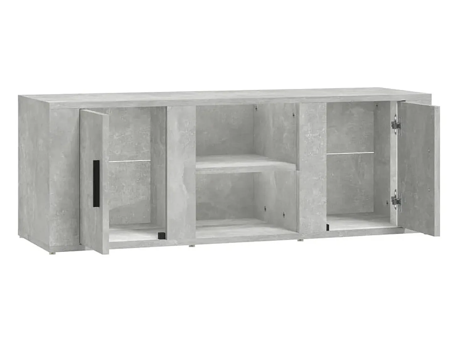 Mueble de TV madera contrachapada gris hormigón 100x31,5x35 cm