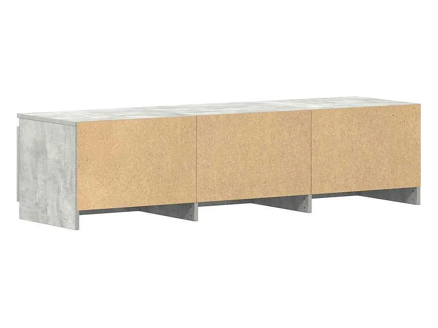 Mueble de TV madera contrachapada gris hormigón 140x40x35,5 cm