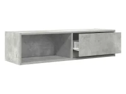 Mueble de TV madera contrachapada gris hormigón 100x31x25,5 cm