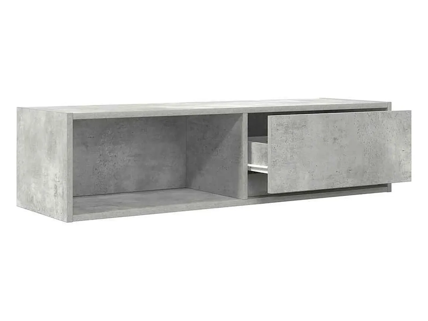 Mueble de TV madera contrachapada gris hormigón 100x31x25,5 cm