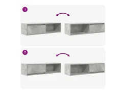 Mueble de TV madera contrachapada gris hormigón 100x31x25,5 cm