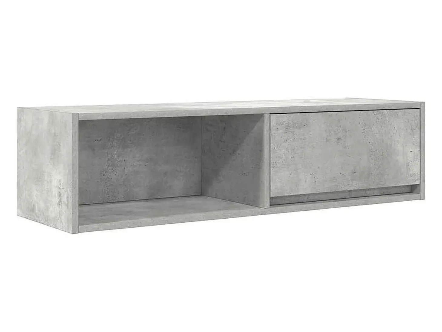 Mueble de TV madera contrachapada gris hormigón 100x31x25,5 cm