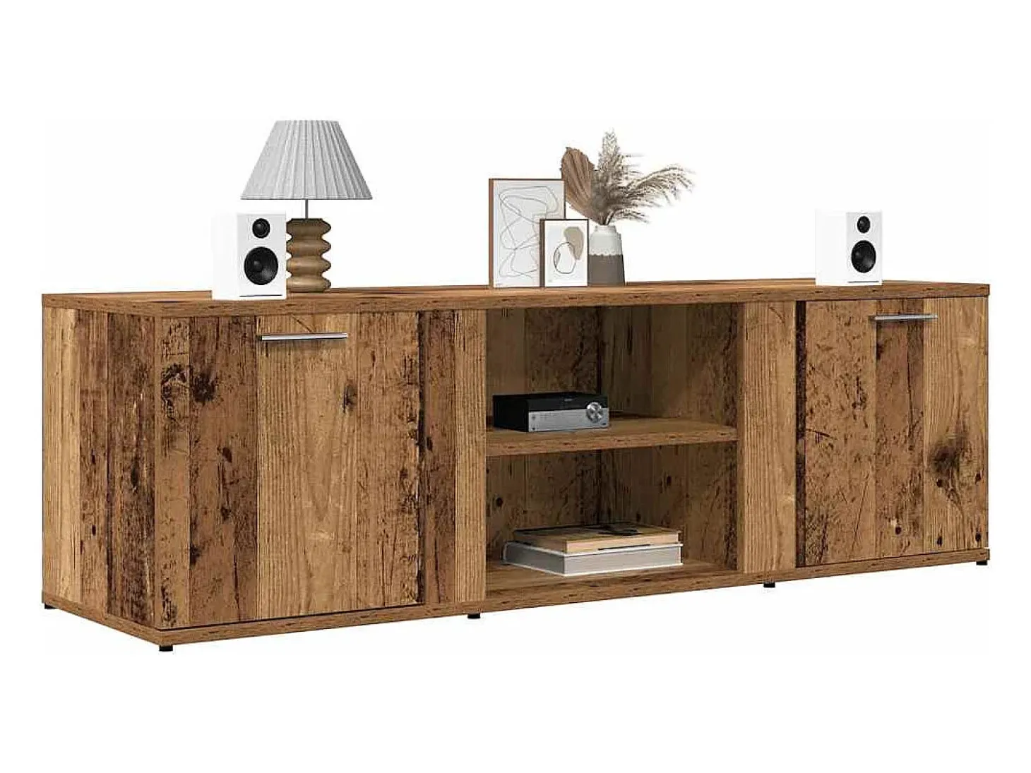 Mueble de TV madera contrachapada envejecida 120x34x37 cm