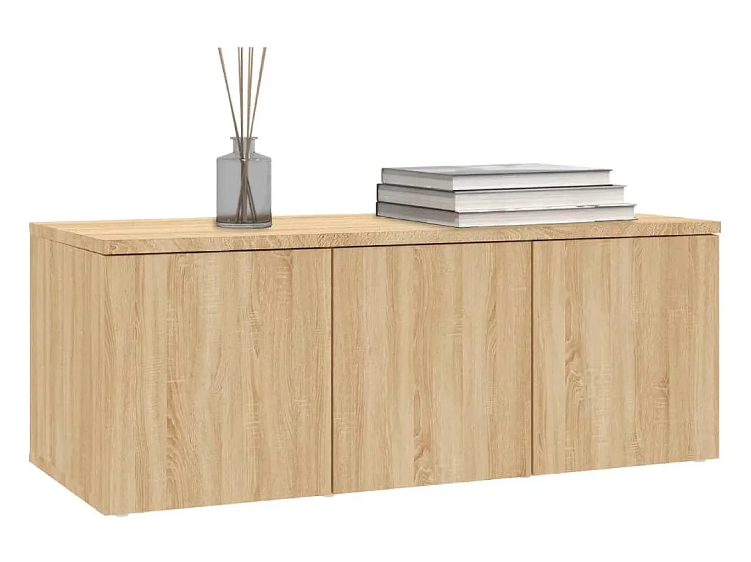 Mueble de TV madera contrachapada color roble 80x34x30 cm