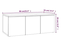 Mueble de TV madera contrachapada color roble 80x34x30 cm