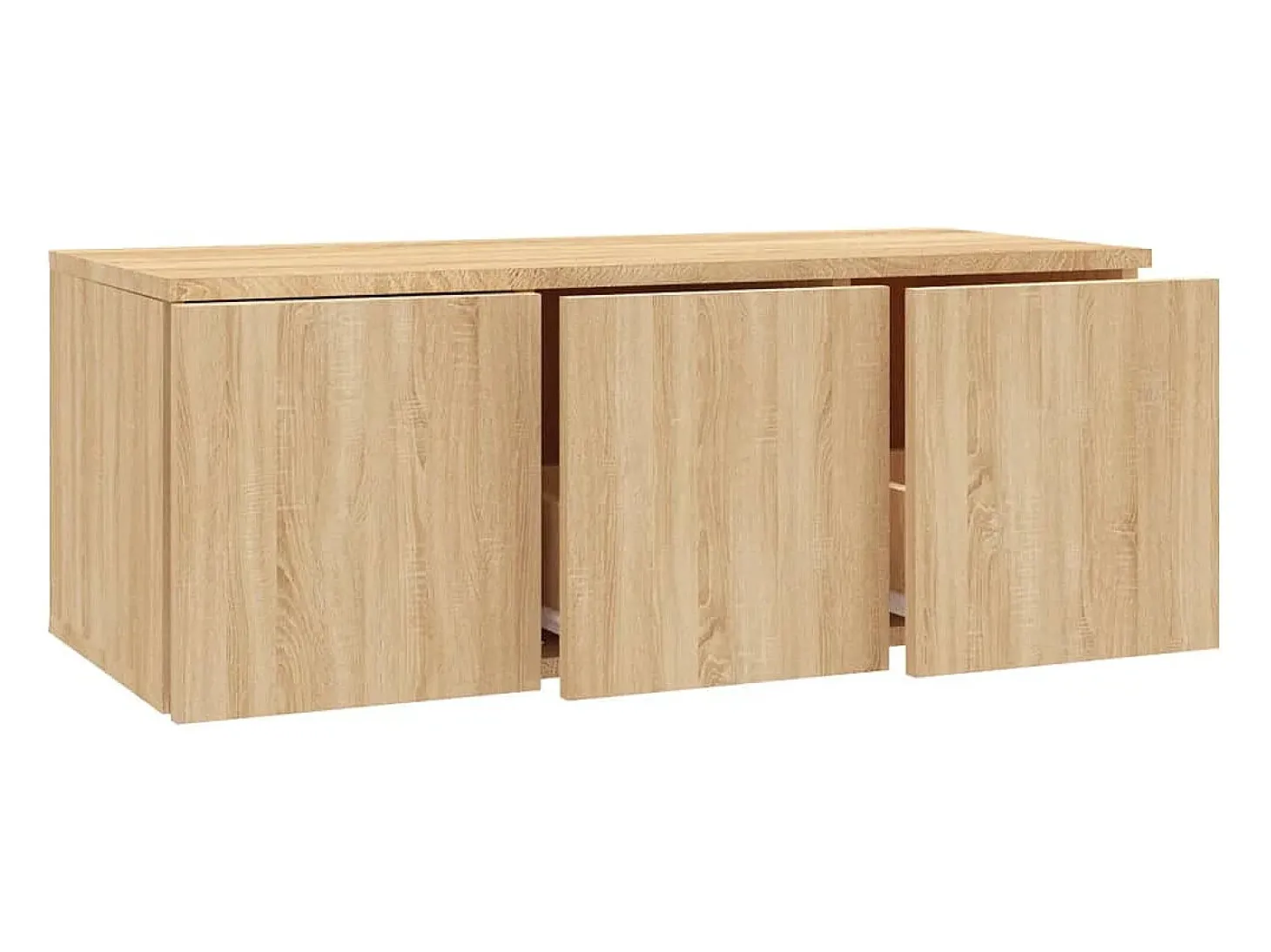 Mueble de TV madera contrachapada color roble 80x34x30 cm