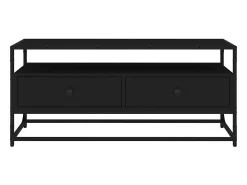 Mueble de TV madera contrachapada negro 100x35x45 cm