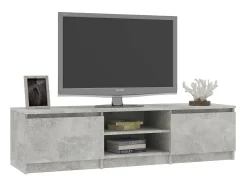 Mueble de TV madera contrachapada gris hormigón 140x40x35,5 cm ES21271
