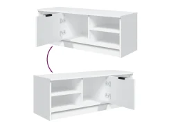 Mueble de TV madera contrachapada blanco 102x35,5x36,5 cm