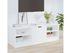 Mueble de TV madera contrachapada blanco 102x35,5x36,5 cm