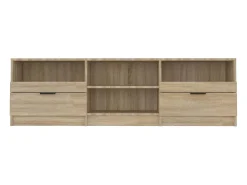 Mueble de TV madera contrachapada roble Sonoma 150x33,5x45 cm