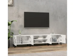 Mueble de TV madera contrachapada blanco brillo 180x31,5x40 cm ES19330