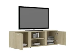 Mueble de TV madera contrachapada color roble 120x34x37 cm ES72751