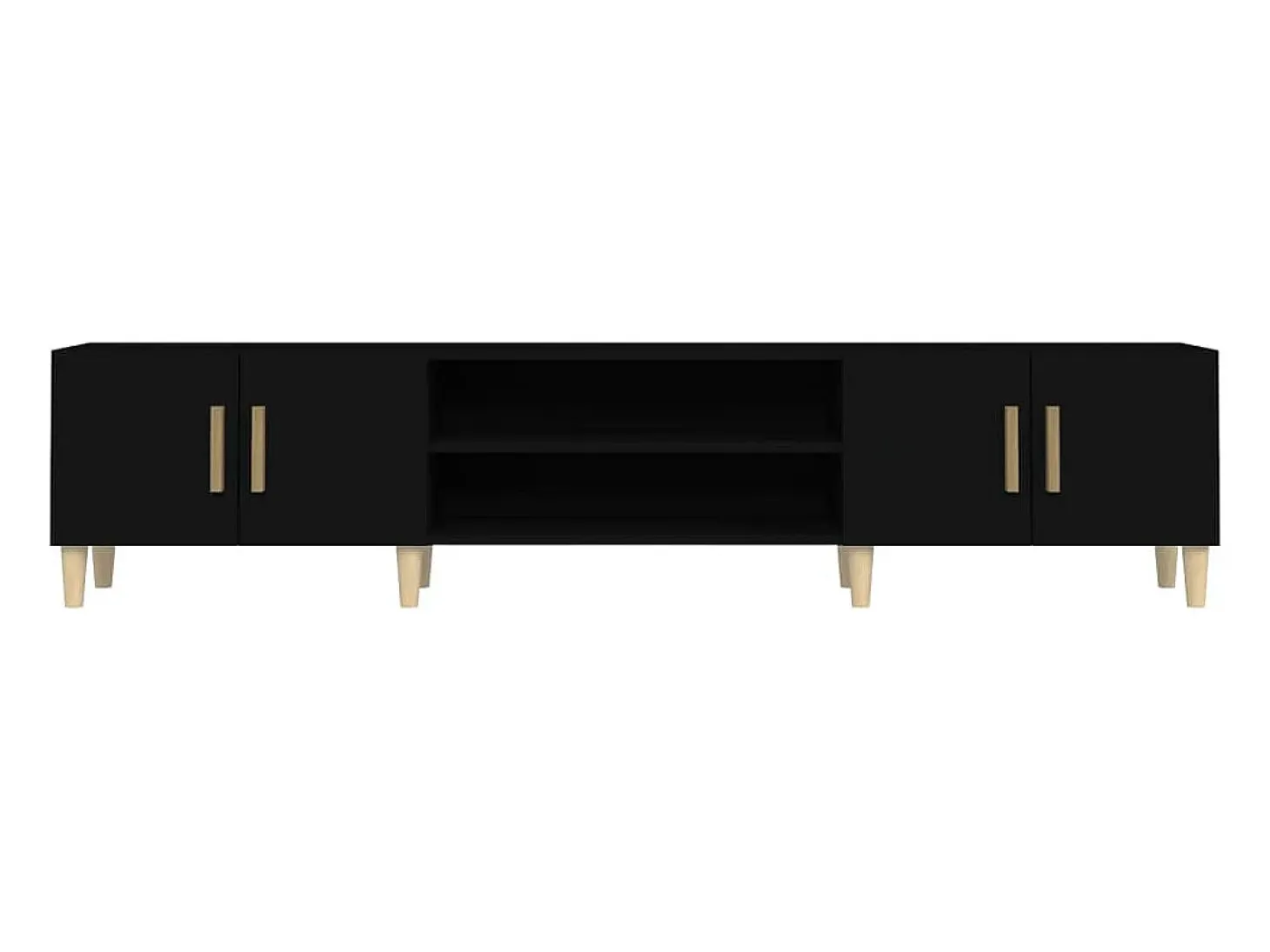 Mueble de TV madera contrachapada negro 180x31,5x40 cm