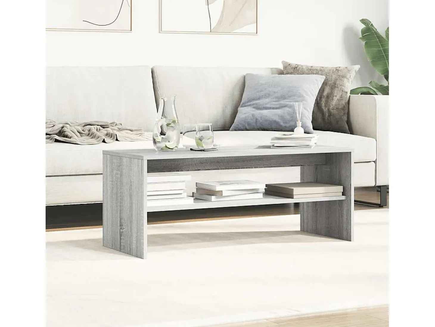 Mueble de TV madera contrachapada gris Sonoma 100x40x40 cm