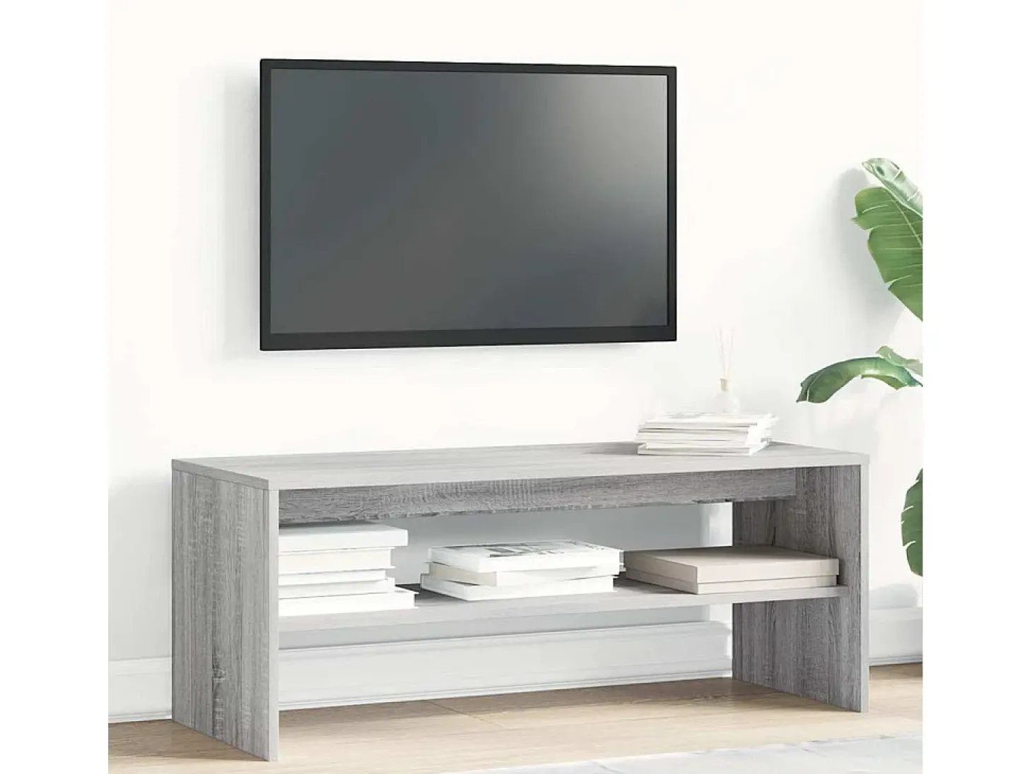 Mueble de TV madera contrachapada gris Sonoma 100x40x40 cm