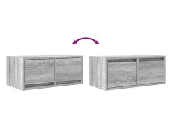 Mueble de TV madera contrachapada gris Sonoma 60x31x25,5 cm