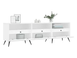 Mueble de TV madera contrachapada blanco 150x30x44,5 cm ES29066
