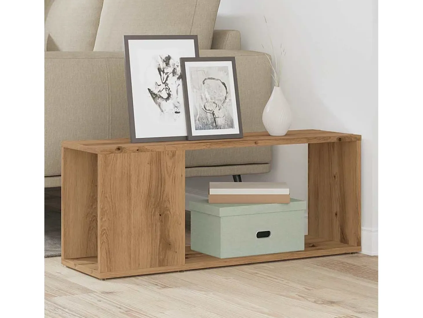 Mueble de TV madera de ingeniería roble artisan 80x24x32 cm
