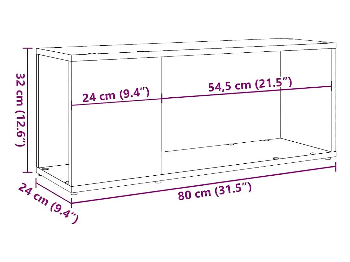 Mueble de TV madera de ingeniería roble artisan 80x24x32 cm