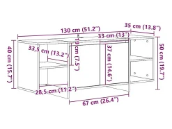 Mueble de TV madera de ingeniería envejecida 130x35x50 cm