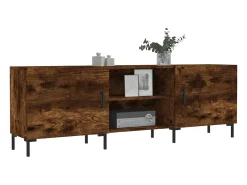 Mueble de TV madera de ingeniería roble ahumado 150x30x50 cm