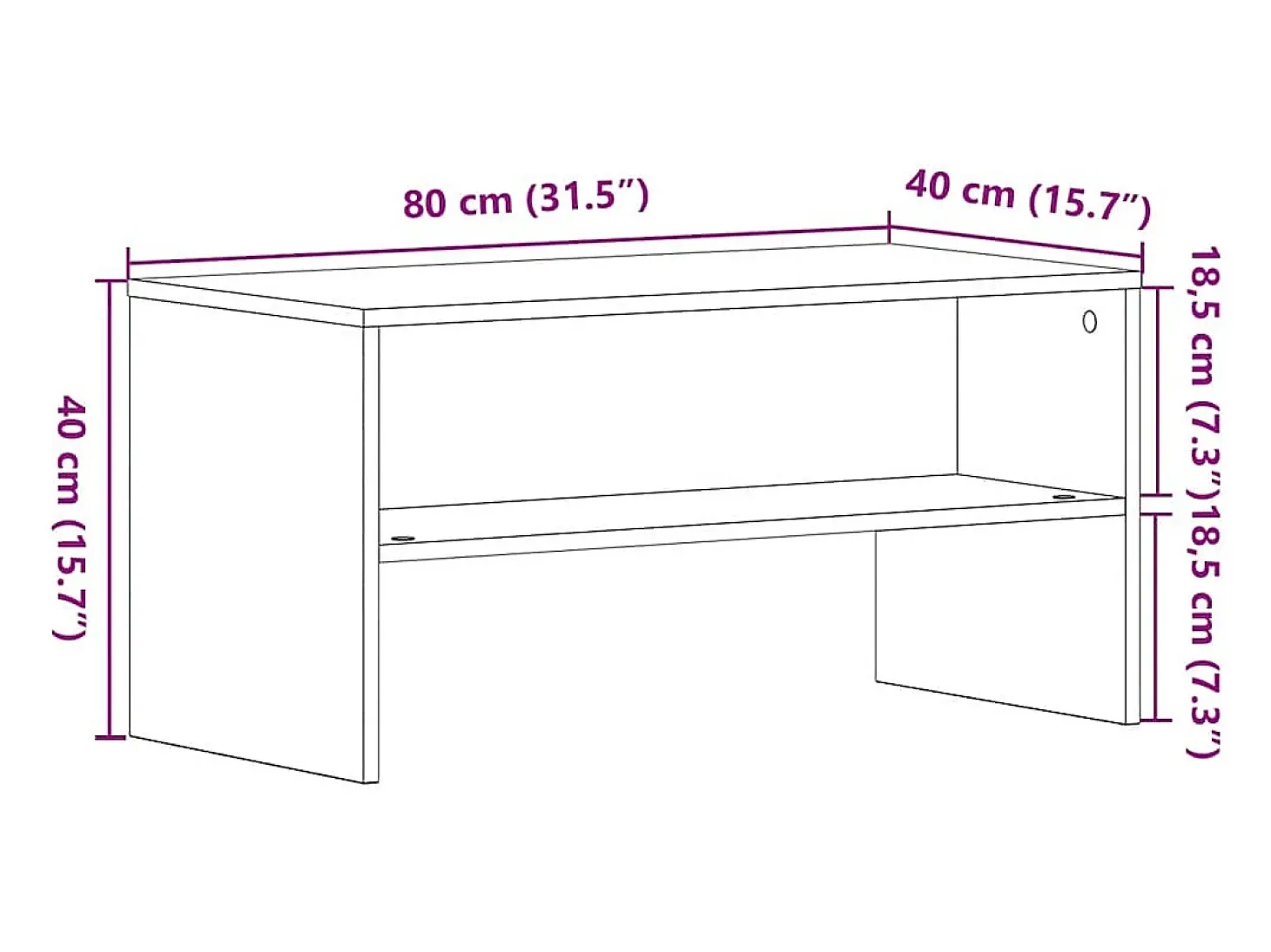 Mueble de TV madera de ingeniería roble negro 80x40x40 cm