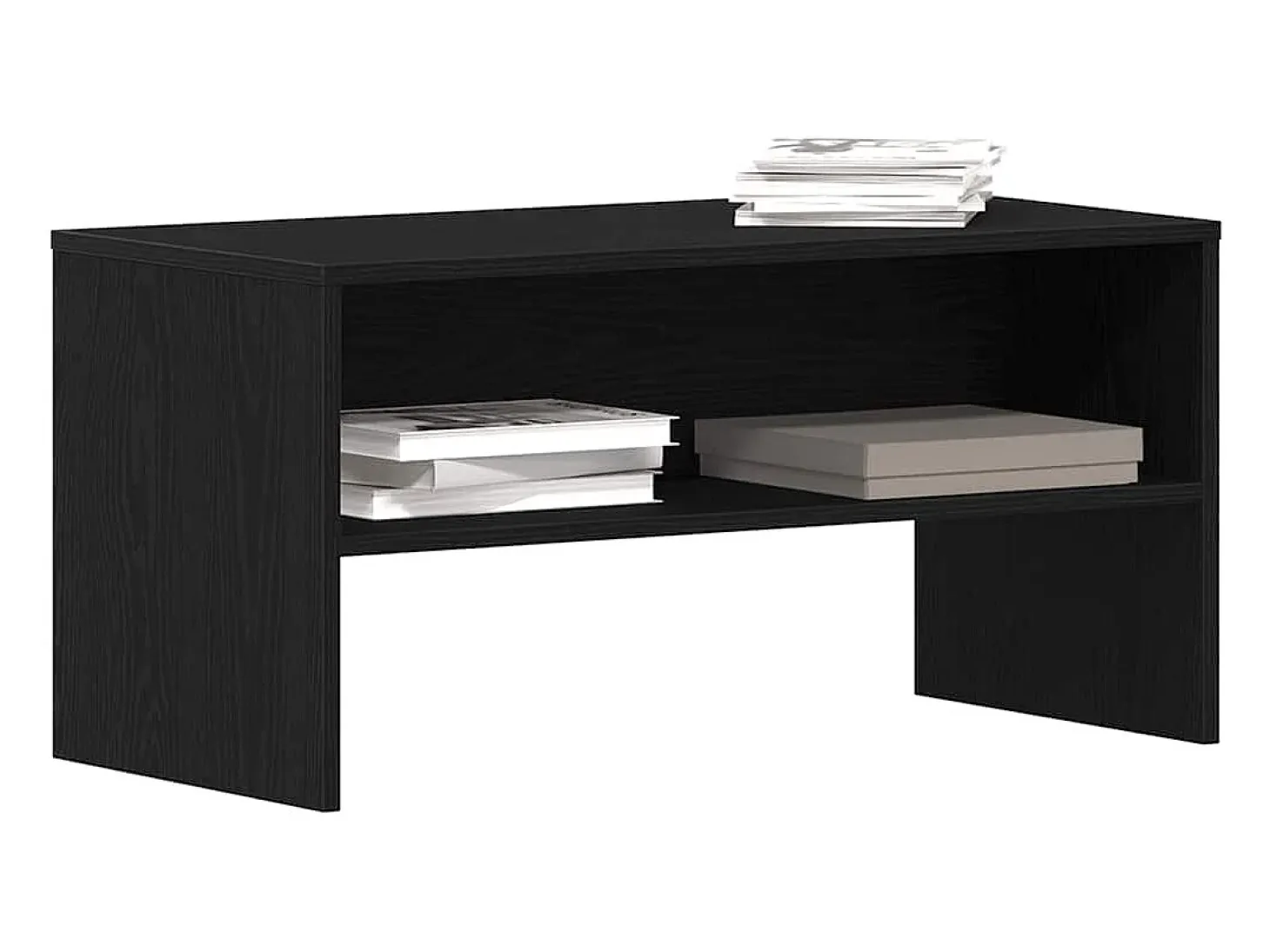 Mueble de TV madera de ingeniería roble negro 80x40x40 cm