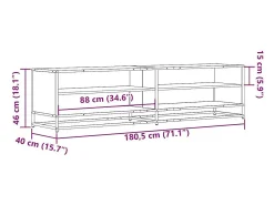 Mueble de TV madera de ingeniería marrón roble 180,5x40x46 cm