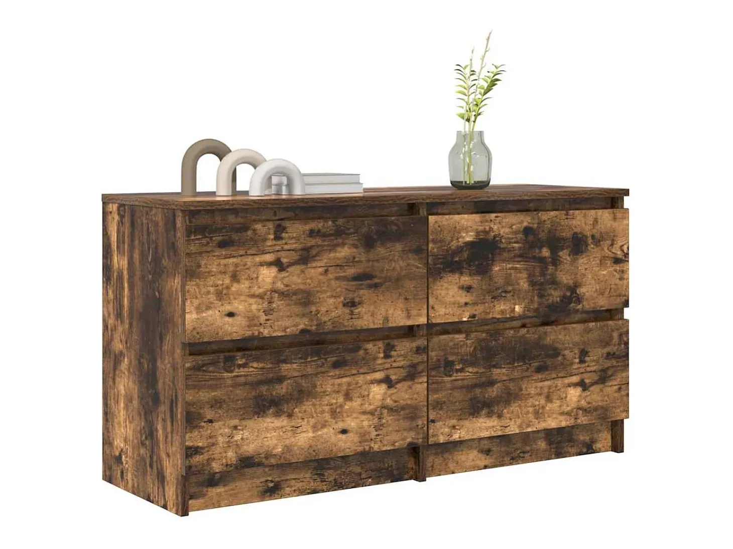 Mueble de TV madera de ingeniería roble ahumado 100x35x54 cm