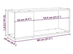 Mueble de TV madera de ingeniería envejecida 80x24x32 cm