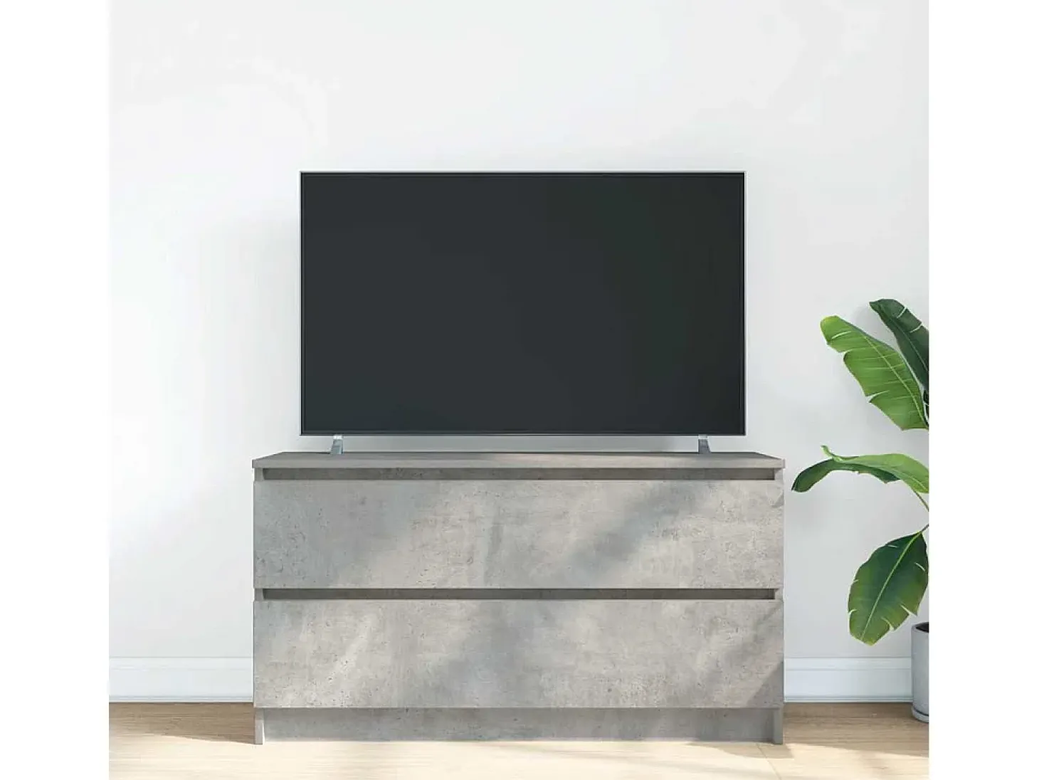 Mueble de TV madera de ingeniería gris hormigón 100x35x54 cm