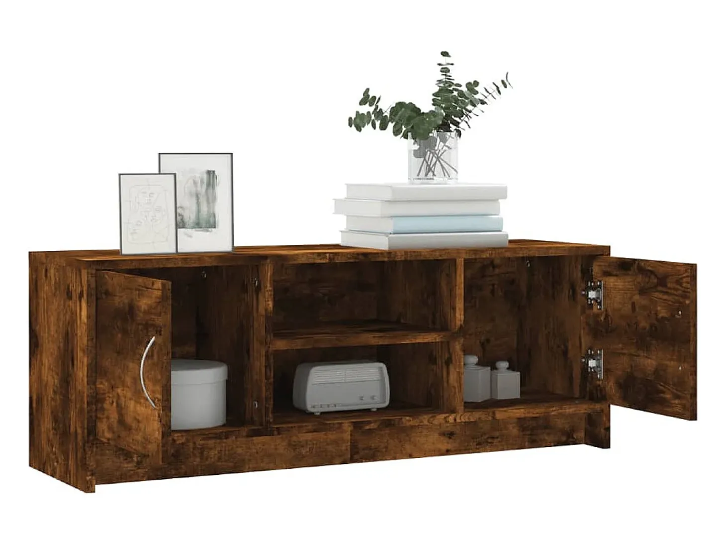 Mueble de TV madera de ingeniería roble ahumado 102x30x37,5 cm
