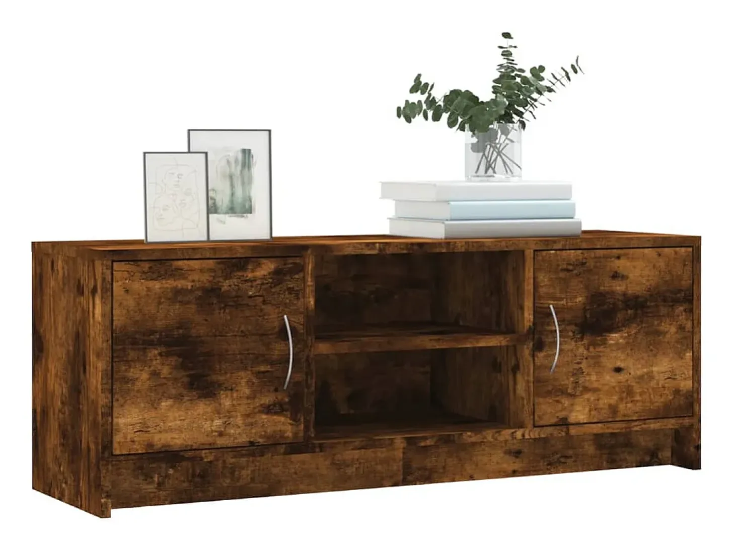 Mueble de TV madera de ingeniería roble ahumado 102x30x37,5 cm