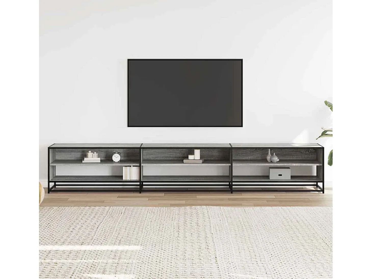 Mueble de TV madera de ingeniería gris Sonoma 270x40x46 cm