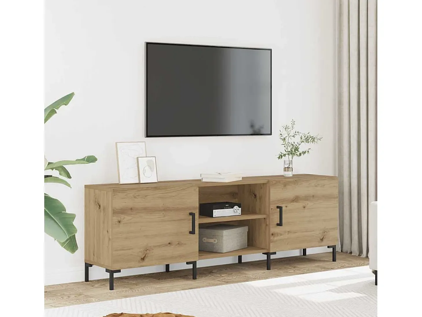 Mueble de TV madera de ingeniería roble artisan 150x30x50 cm