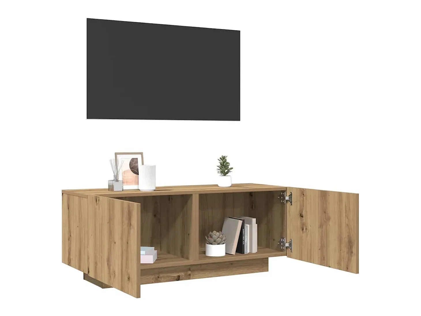 Mueble de TV madera de ingeniería roble artisan 100x35x40 cm